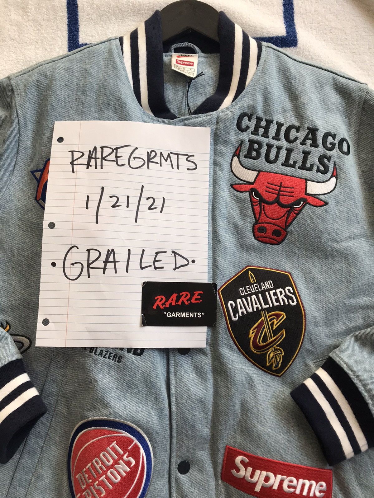 Supreme Supreme Nike x NBA Teams Warm-up Jacket Denim Medium | Grailed