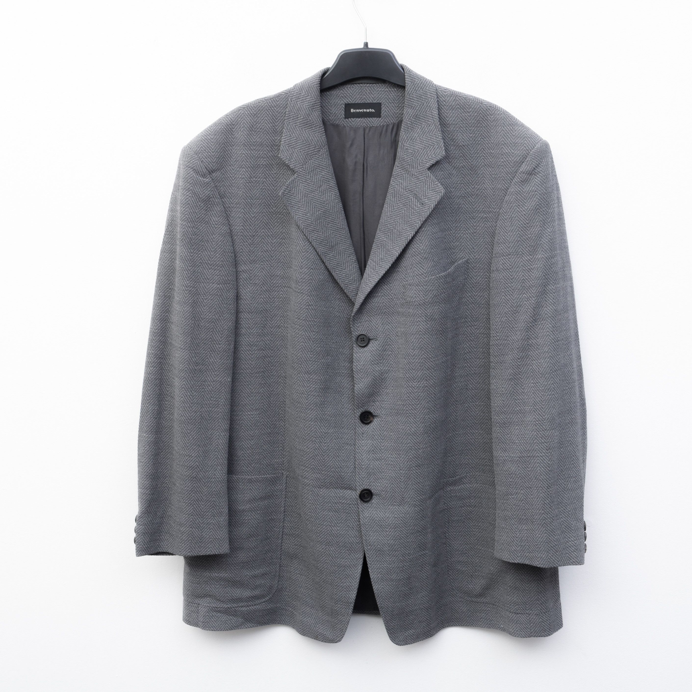 BENVENUTO. BENVENUTO UK 44 US Blazer EU 54 Herringbone top Jacket Wool Size 44R - 1 Thumbnail