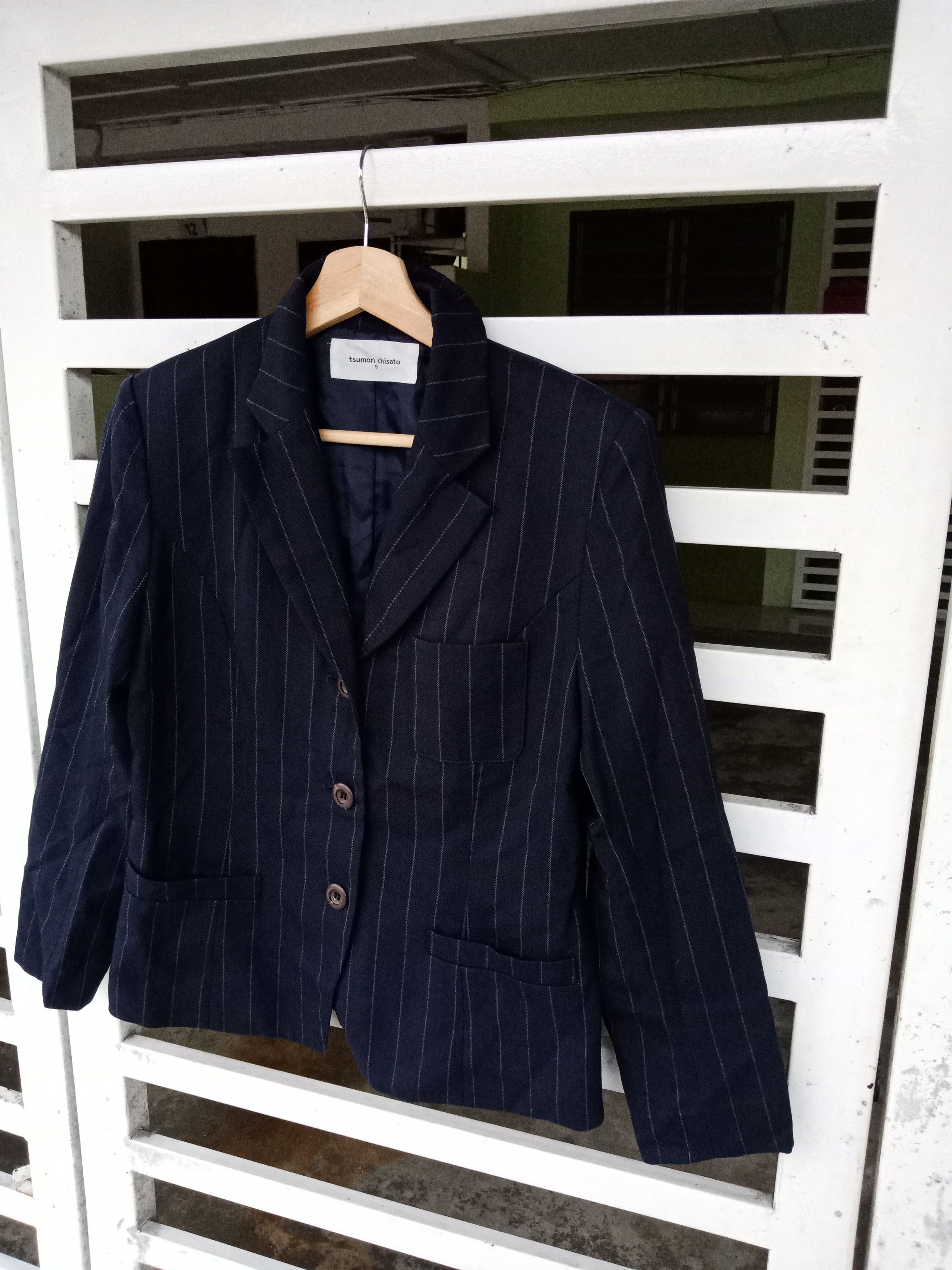Issey Miyake × Japanese Brand Issey Miyake Tsumori Chisato Wool Stripes Coat Jacket Size US S / EU 44-46 / 1 - 4 Thumbnail