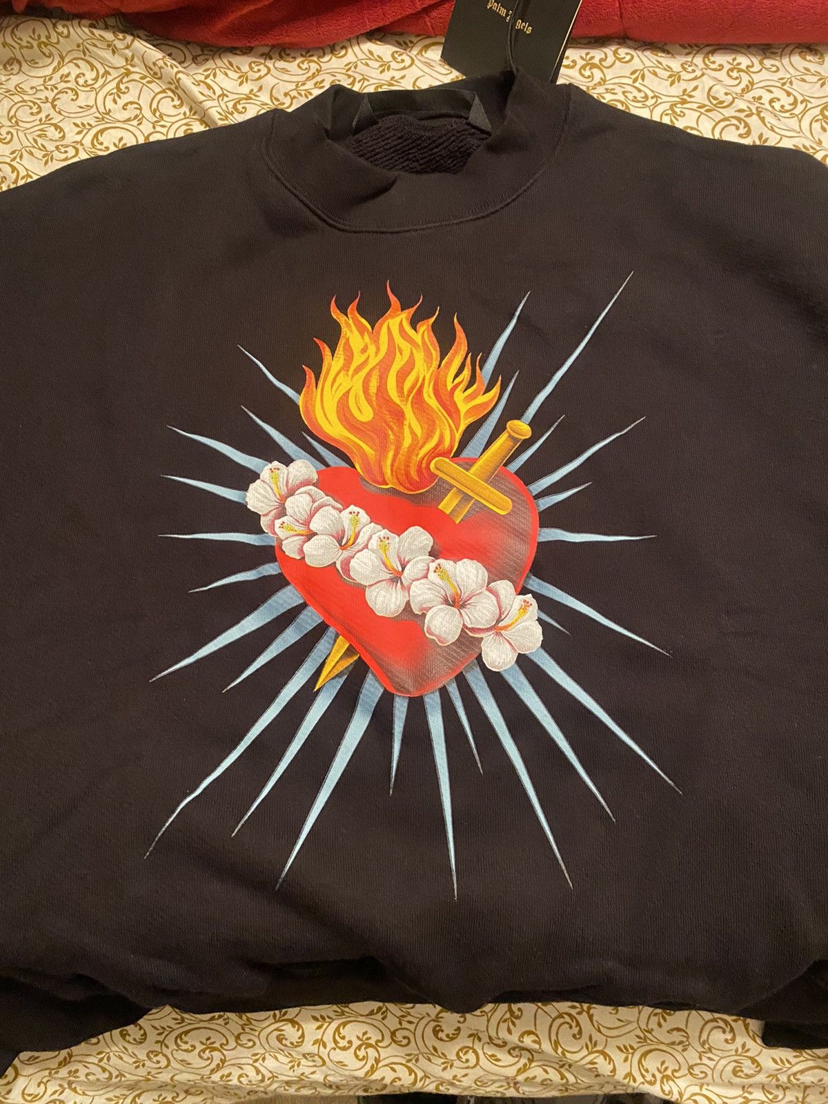 Palm Angels Scared heart crewneck Black multicolor palm angels Size US L / EU 52-54 / 3 - 5 Thumbnail