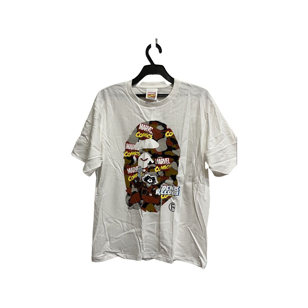 Bape × Marvel Comics Avengers camo ape head rocket raccoon tee Size US L / EU 52-54 / 3 - 1 Thumbnail