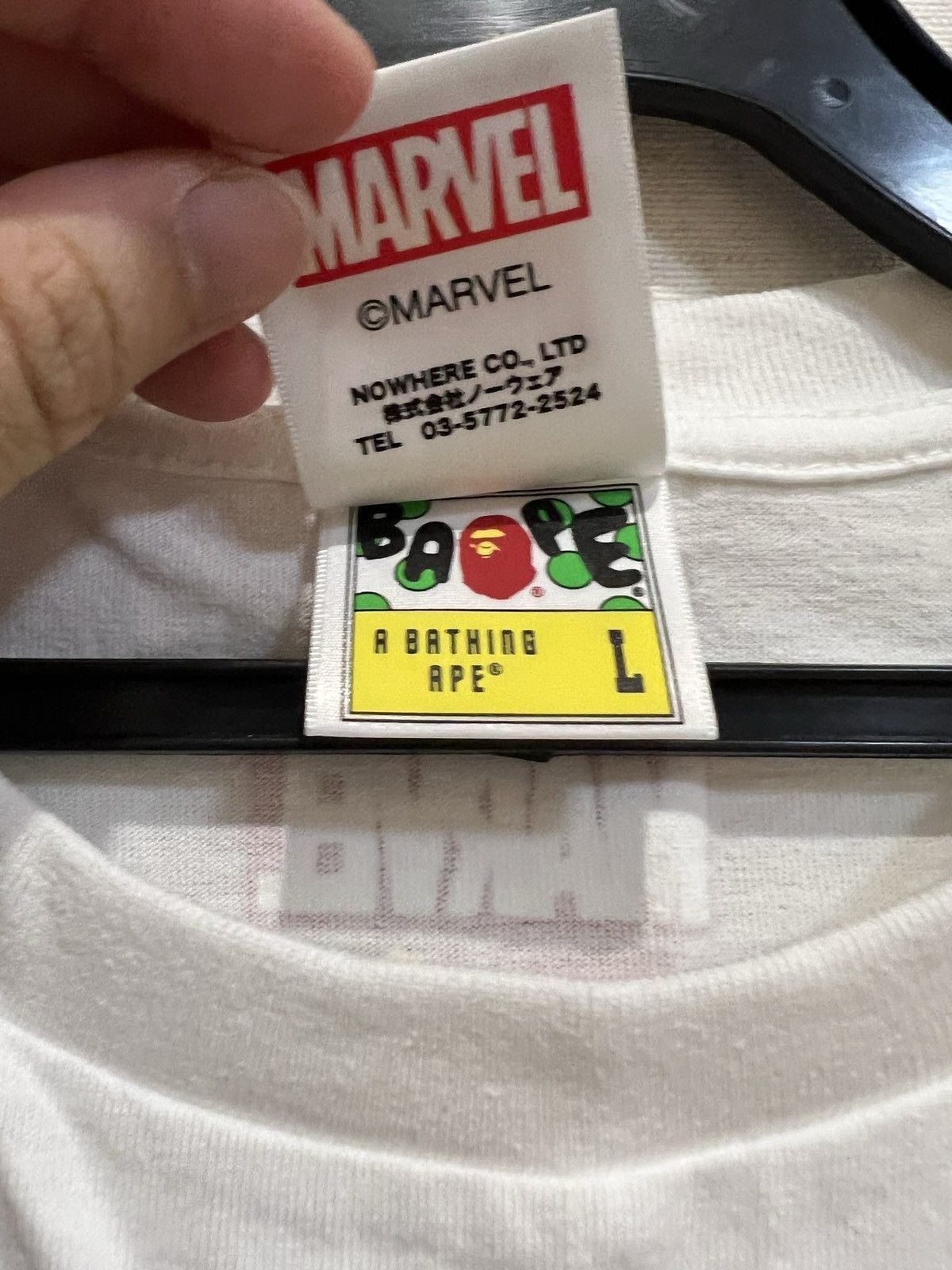 Bape × Marvel Comics Avengers camo ape head rocket raccoon tee Size US L / EU 52-54 / 3 - 5 Thumbnail