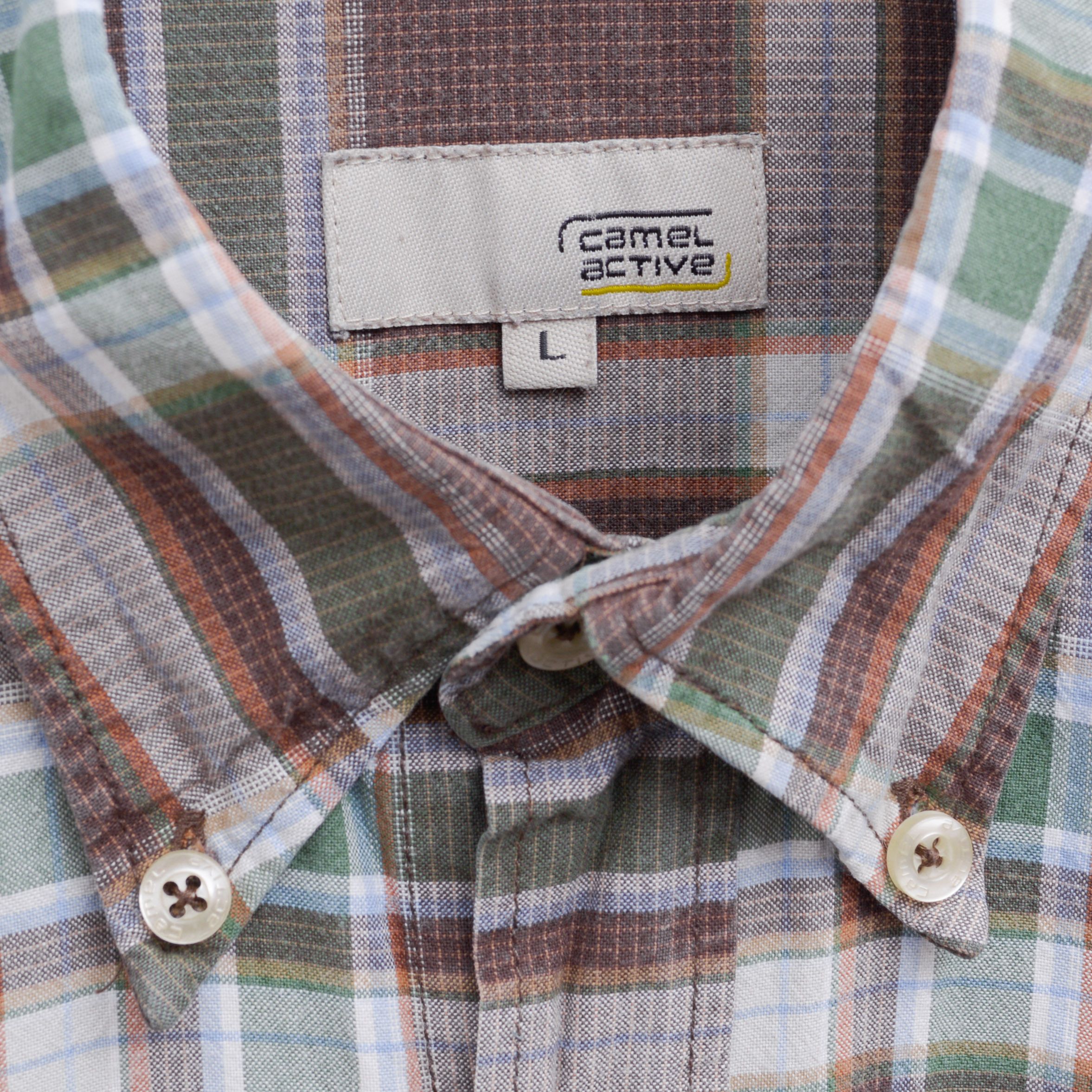 camel active CAMEL ACTIVE Shirt Long Sleeve Plaid Check Tartan Cotton Size US L / EU 52-54 / 3 - 4 Thumbnail