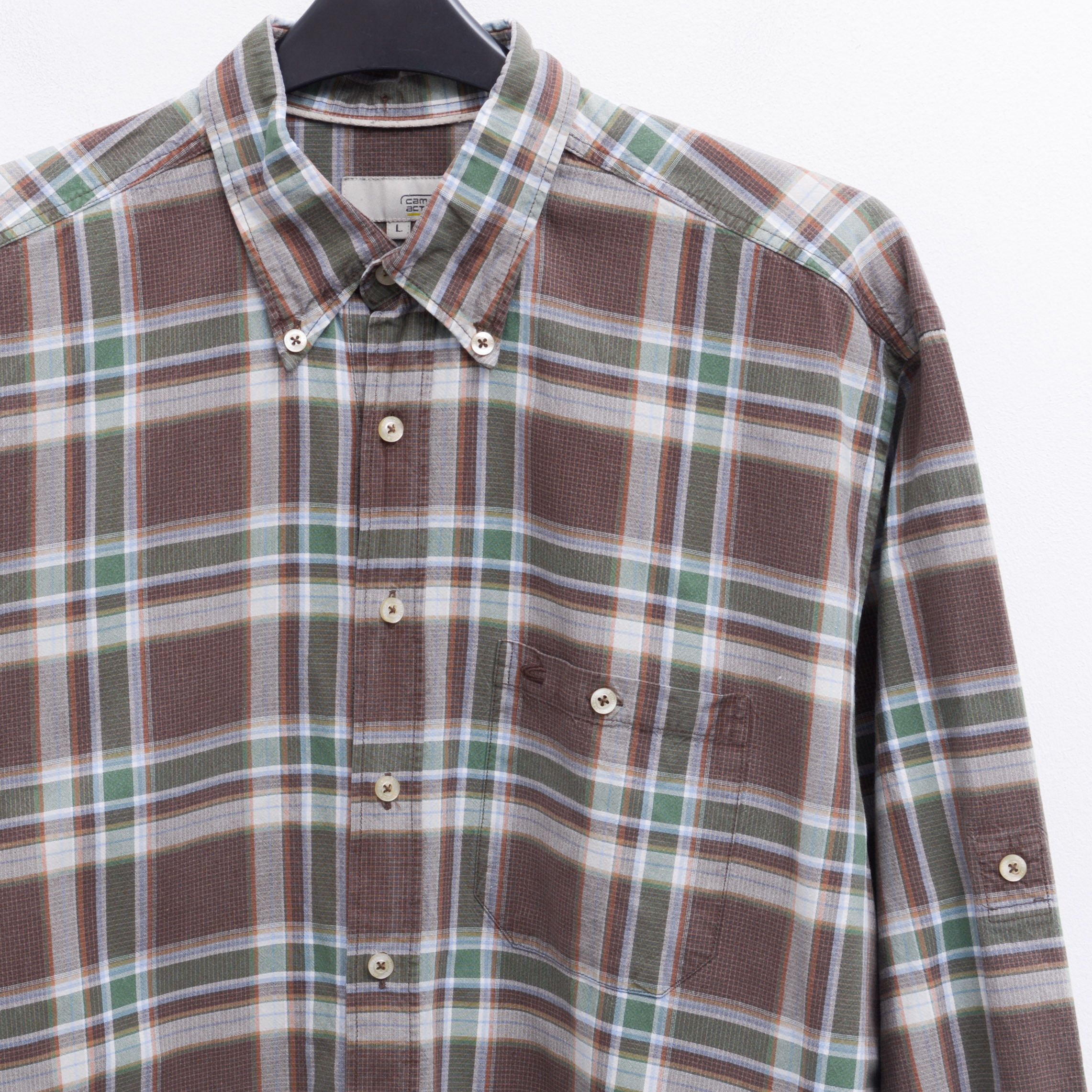 camel active CAMEL ACTIVE Shirt Long Sleeve Plaid Check Tartan Cotton Size US L / EU 52-54 / 3 - 2 Thumbnail