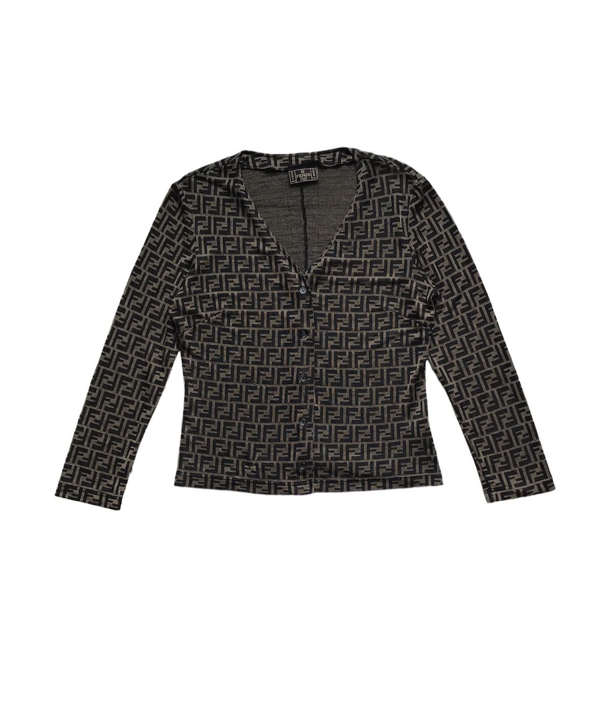 Fendi × Vintage Vintage 90s Fendi Zucca Monogram Shirt Size S / US 4 / IT 40 - 1 Thumbnail