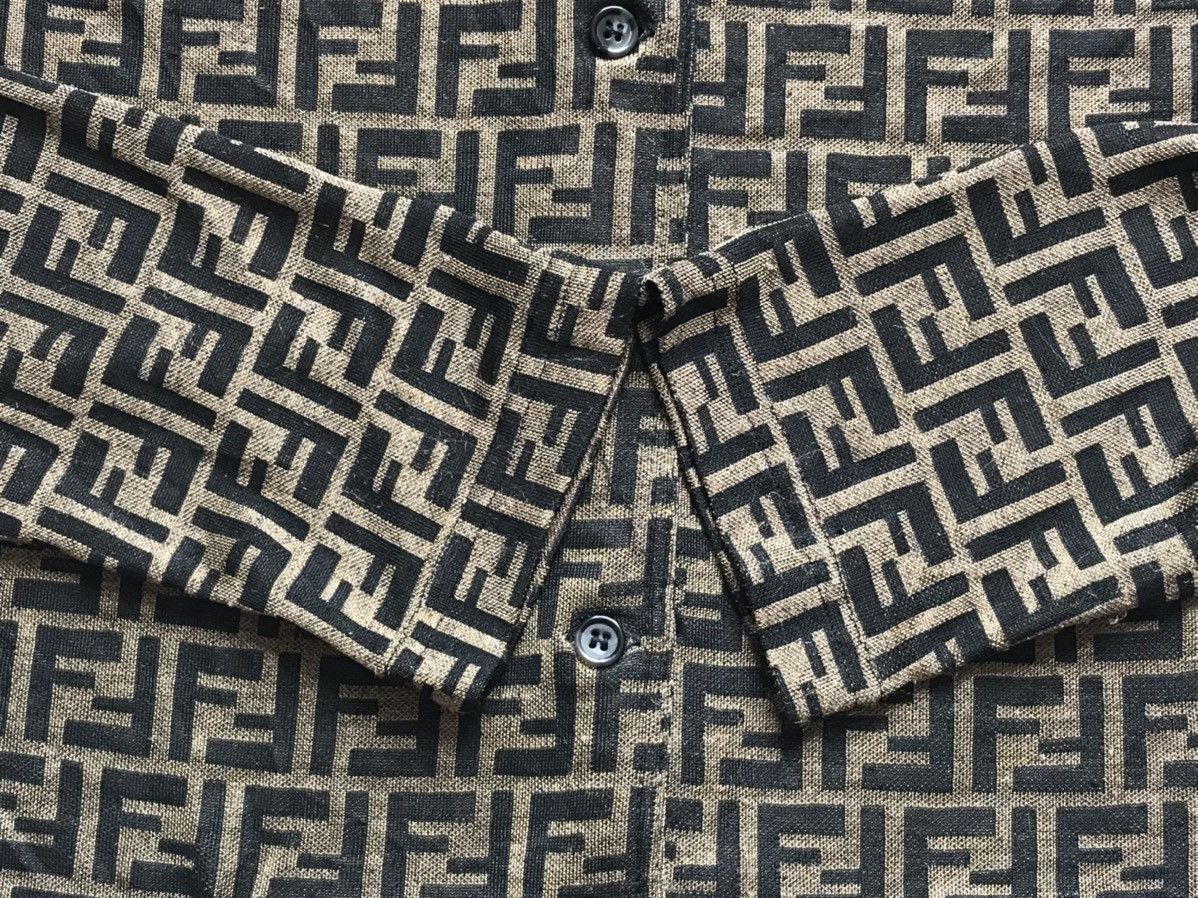Fendi × Vintage Vintage 90s Fendi Zucca Monogram Shirt Size S / US 4 / IT 40 - 3 Thumbnail