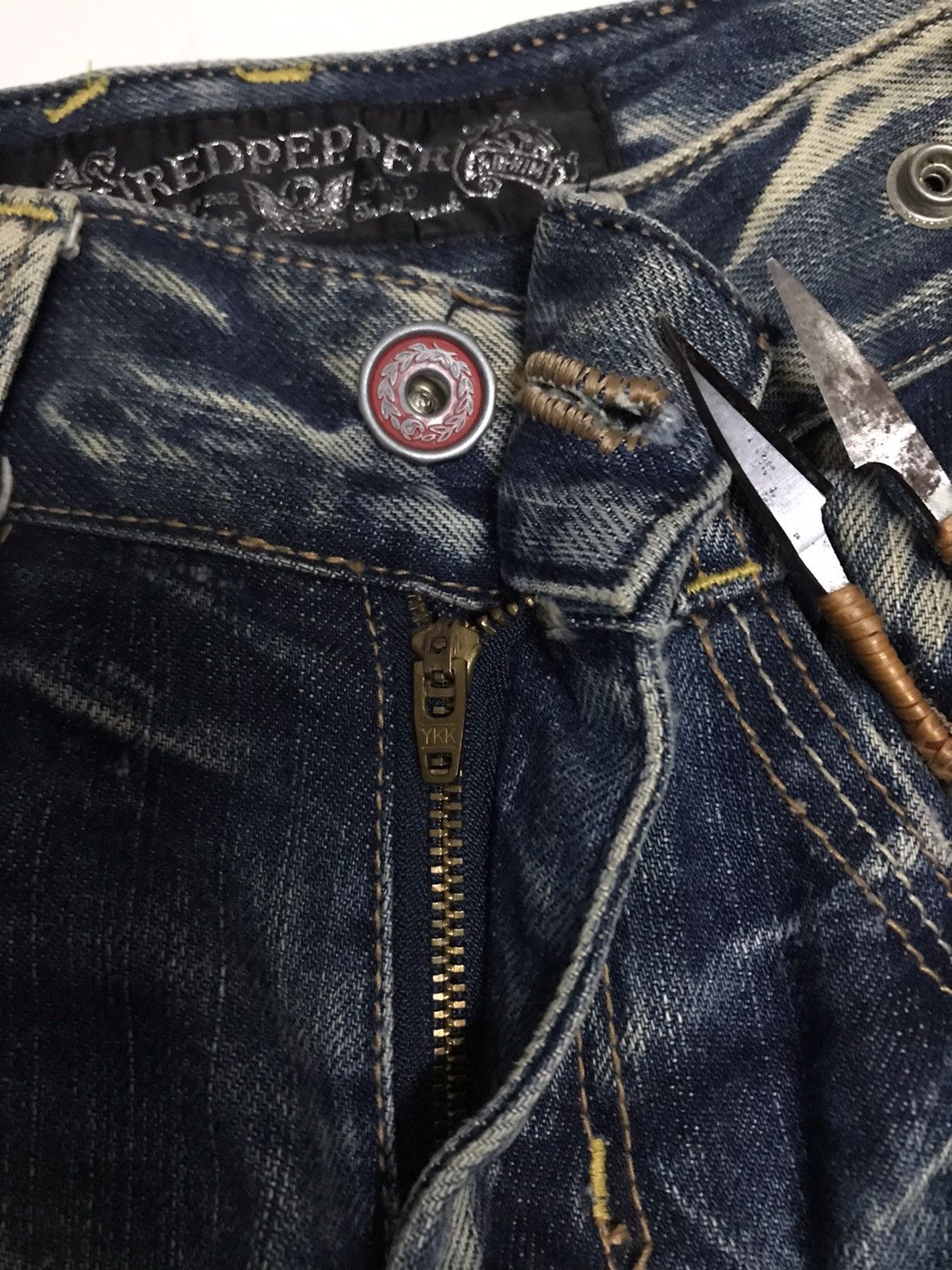 If Six Was Nine × Japanese Brand Thunder Jeans Denim Red Peppers Project by LBD Size 29" - 16 Thumbnail