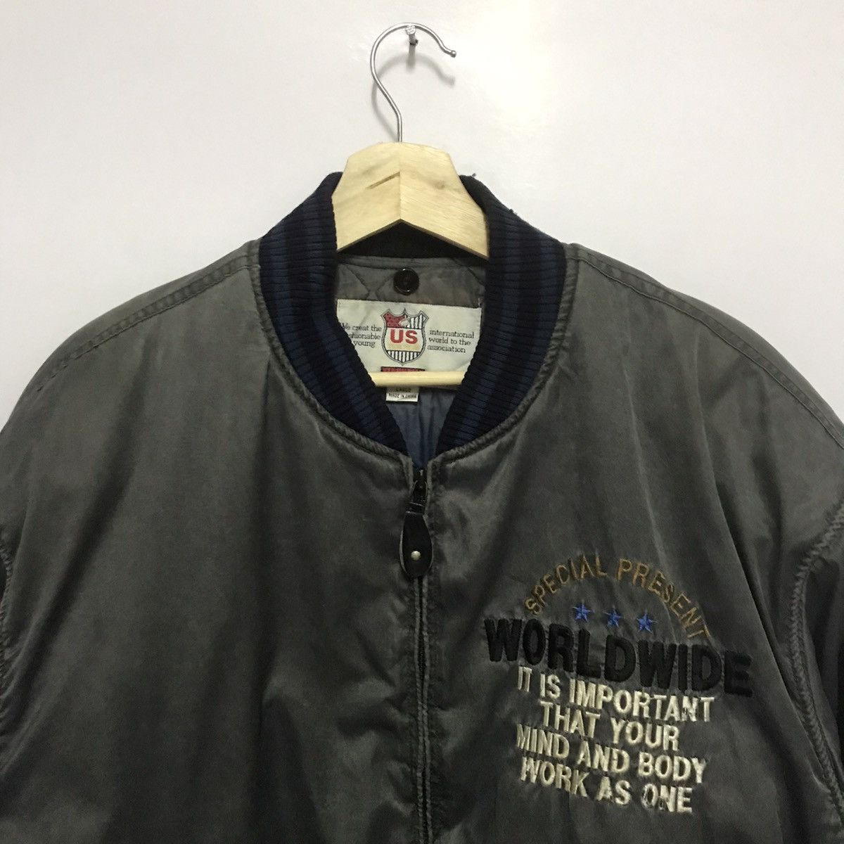 Japanese Brand × Worldwide Youth Worldwide US special Present Bomber black faded Jacket Size US L / EU 52-54 / 3 - 3 Thumbnail