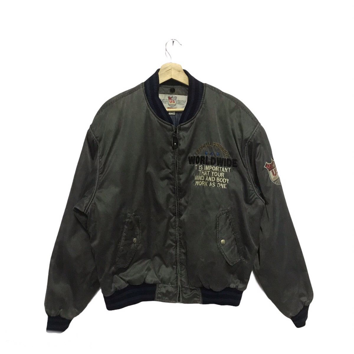 Japanese Brand × Worldwide Youth Worldwide US special Present Bomber black faded Jacket Size US L / EU 52-54 / 3 - 2 Thumbnail