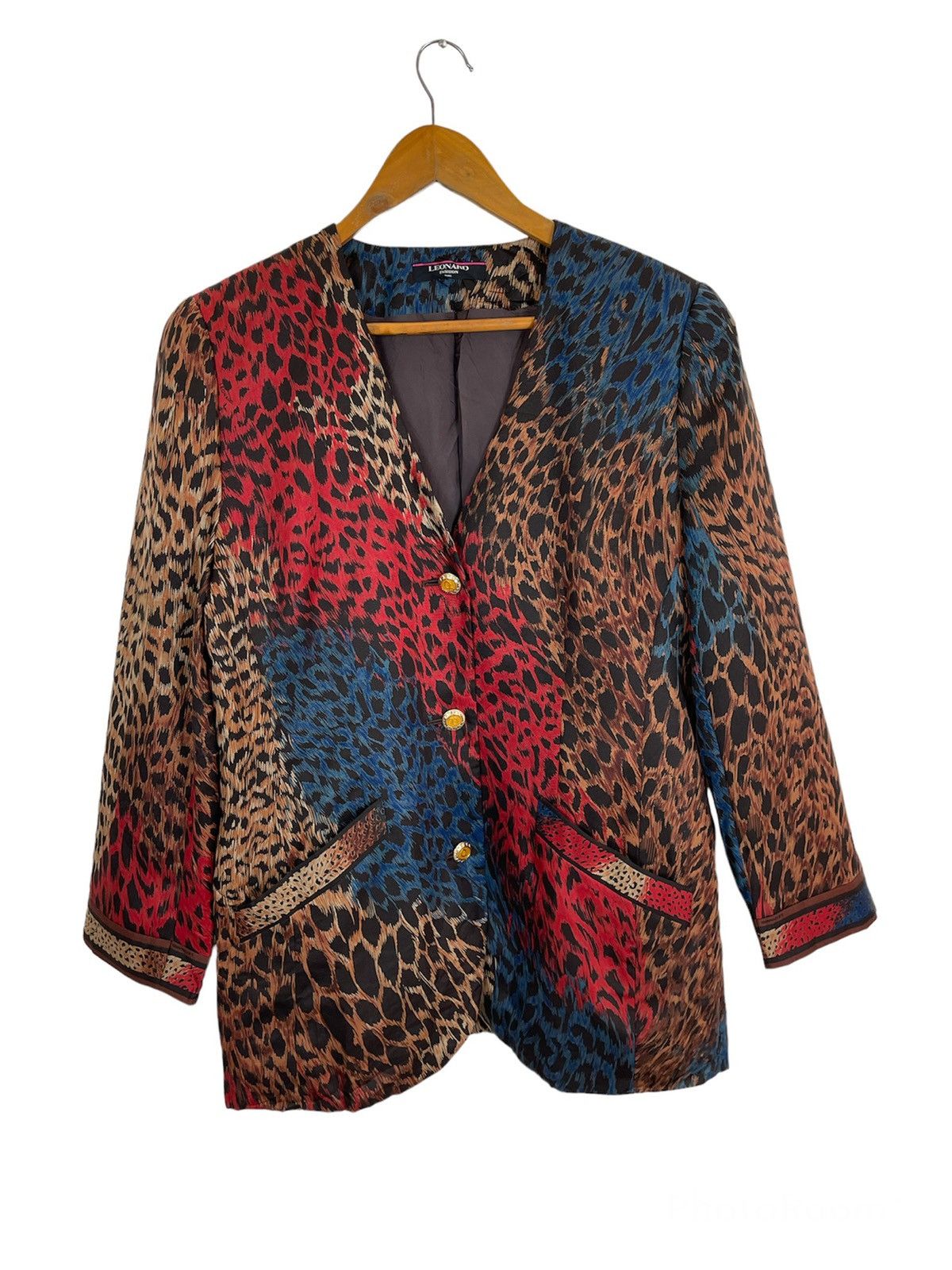 Leonard Paris × Vintage Vintage LEONARD PARIS Leopard Print Allover Size M / US 6-8 / IT 42-44 - 1 Thumbnail