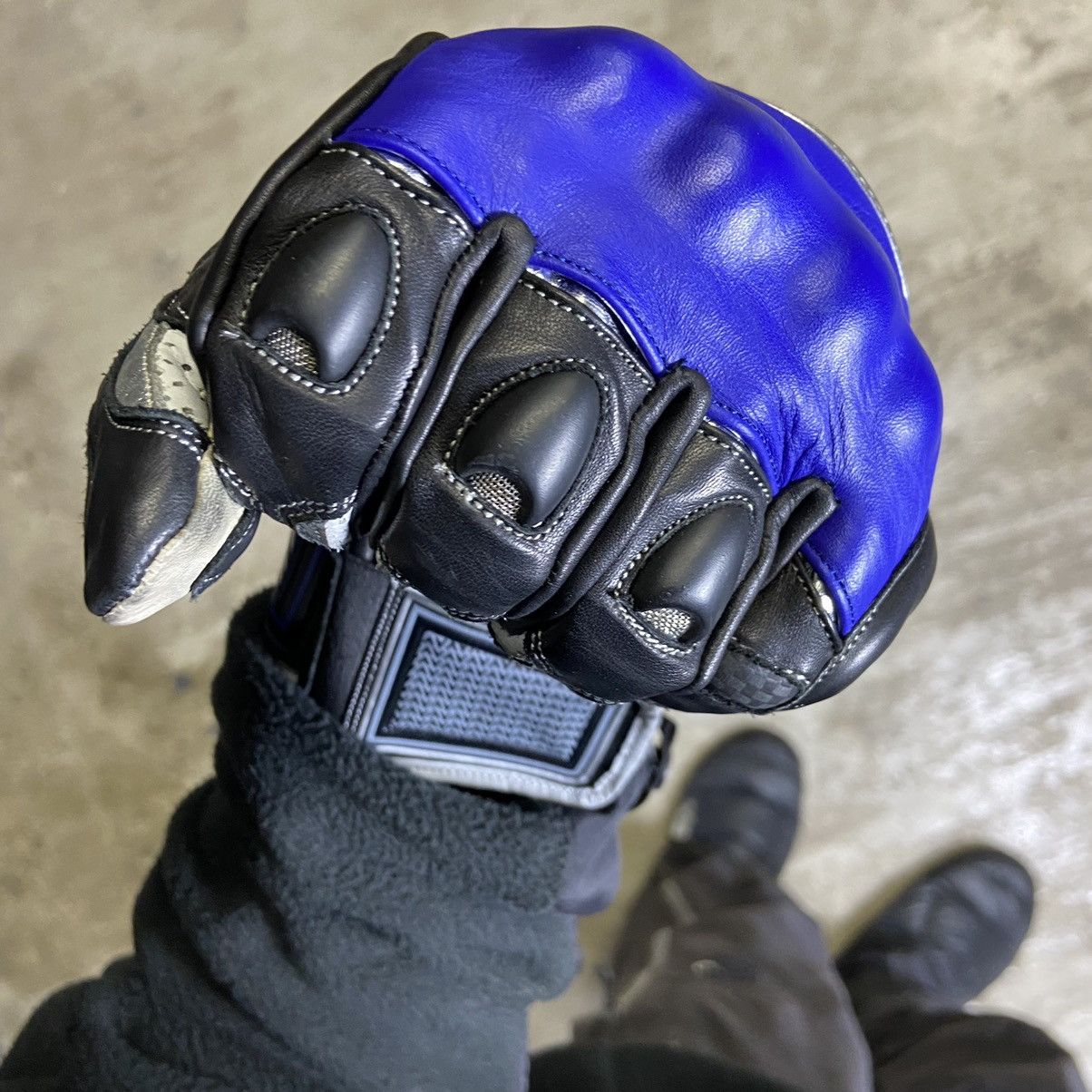 Vintage FRANK THOMAS VINTAGE RACING LEATHER GLOVES 1990s - № 4028 Size ONE SIZE - 2 Thumbnail