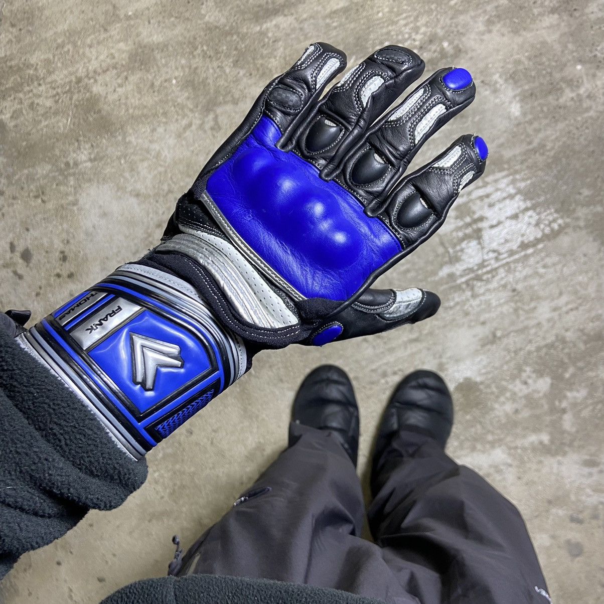 FRANK THOMAS VINTAGE RACING LEATHER GLOVES 1990s № 4028