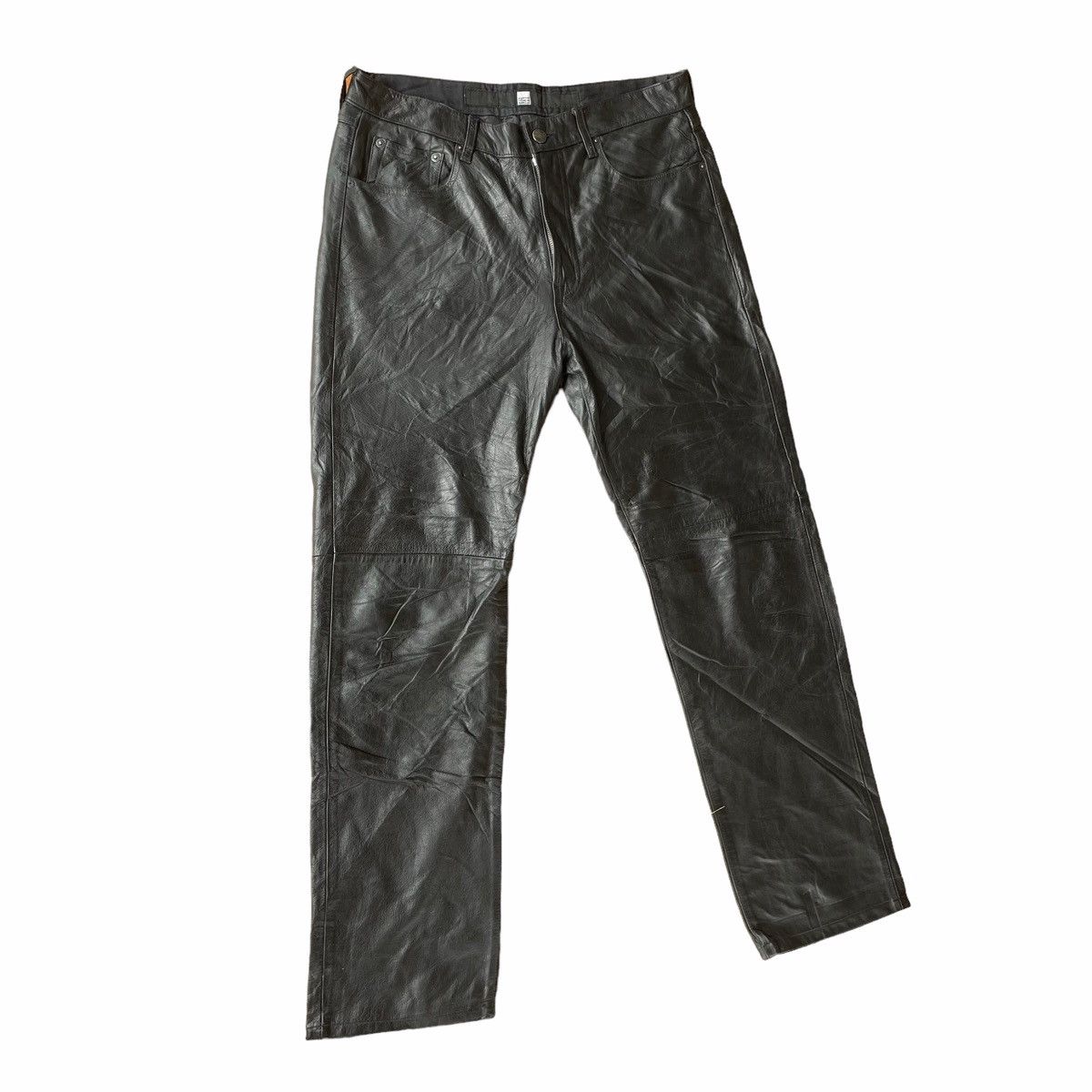 Leather × Marithe + Francois Girbaud 💥 MFG Men Leather Rocker Style Leather Pant Size US 32 / EU 48 - 2 Thumbnail