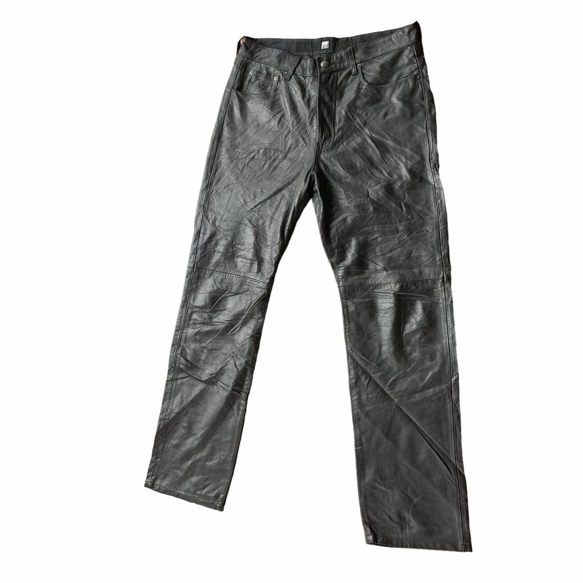 Leather × Marithe + Francois Girbaud 💥 MFG Men Leather Rocker Style Leather Pant Size US 32 / EU 48 - 3 Thumbnail