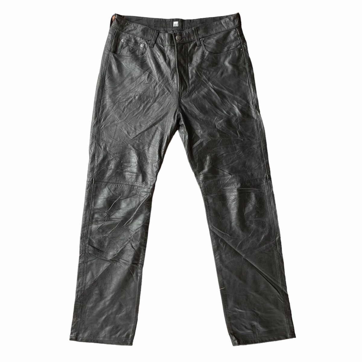 Leather × Marithe + Francois Girbaud 💥 MFG Men Leather Rocker Style Leather Pant Size US 32 / EU 48 - 1 Thumbnail