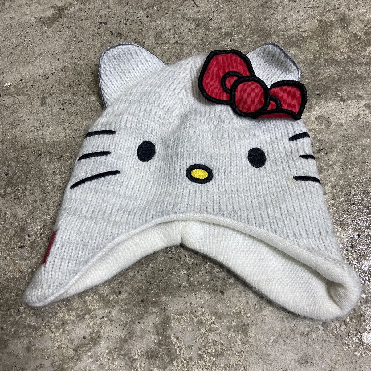 Anime HELLO KITTY Y2K RARE KNITTED HAT WITH EARS FLAPS - № 4051 Size ONE SIZE - 1 Thumbnail