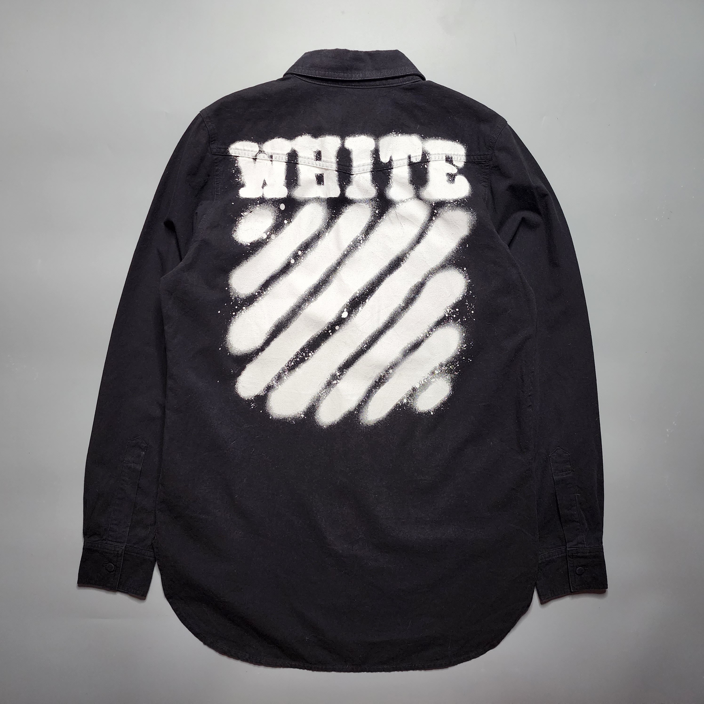 Off-White Off-White - SS17 Diagonals Spray Oversized Denim Shirt Size US XS / EU 42 / 0 - 2 Thumbnail