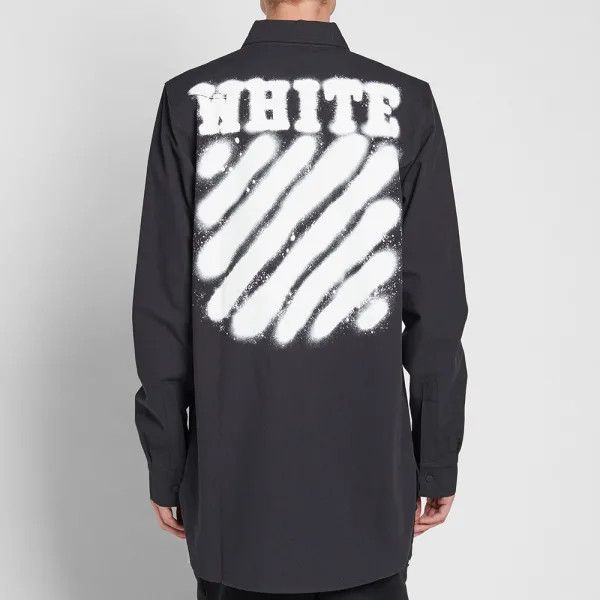 Off-White Off-White - SS17 Diagonals Spray Oversized Denim Shirt Size US XS / EU 42 / 0 - 9 Thumbnail