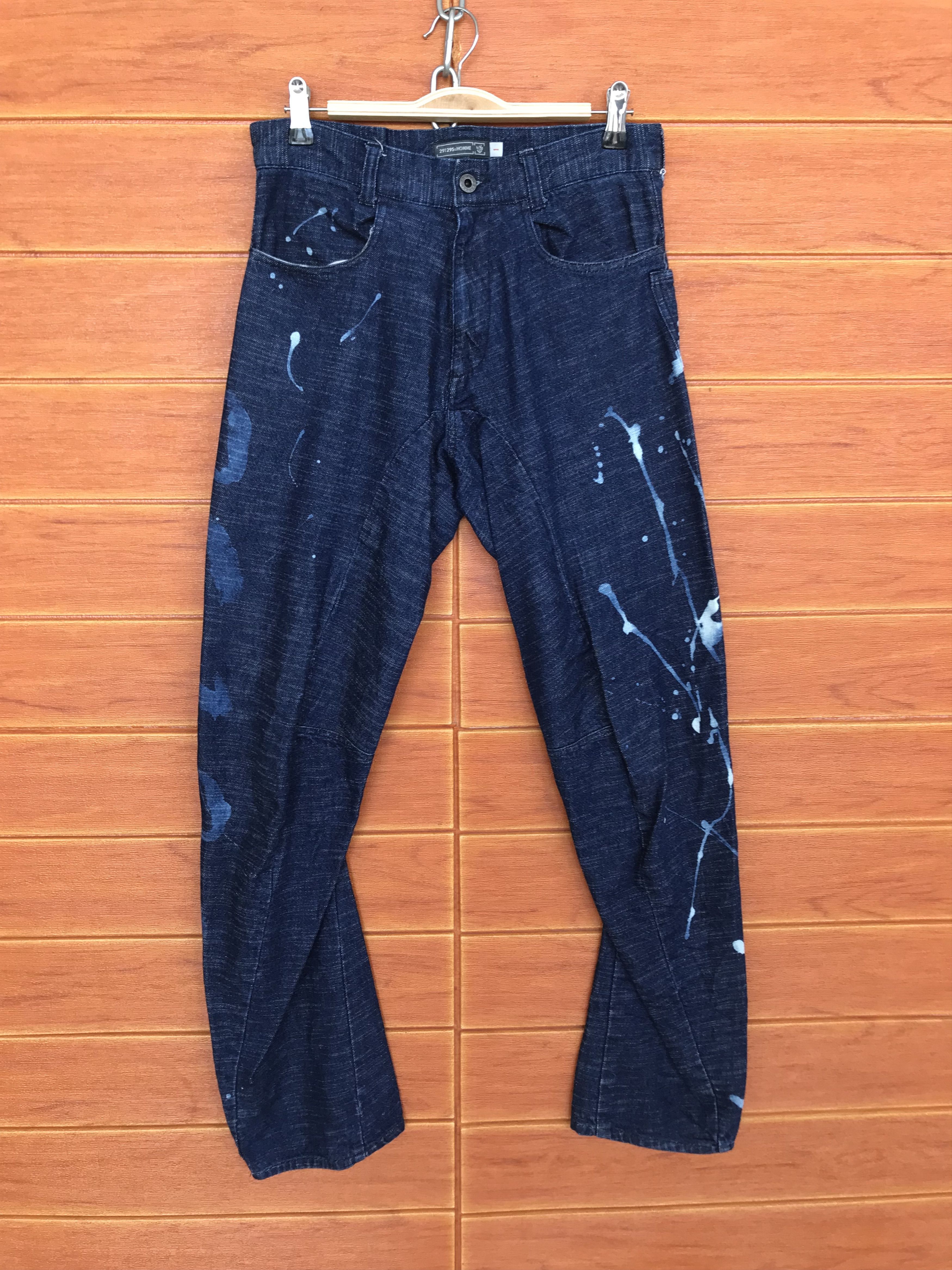 5351 POUR LES HOMMES 291295=HOMME Indigo Paint Denim Jeans Size US 30 / EU 46 - 2 Thumbnail