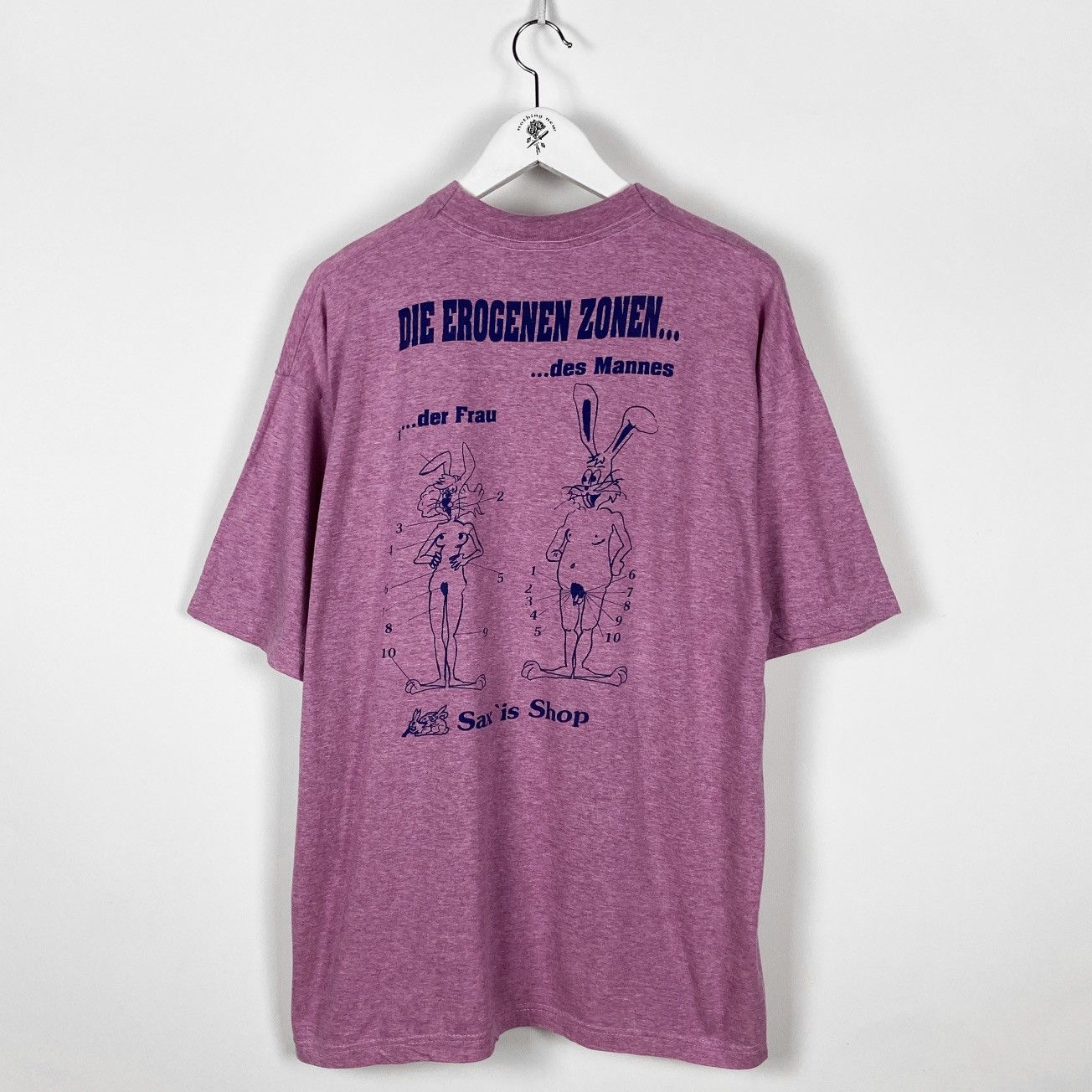 Vintage Vintage 90s Sex Shop Rabbits Erogenous zone humor tee rare Size US XXL / EU 58 / 5 - 1 Thumbnail