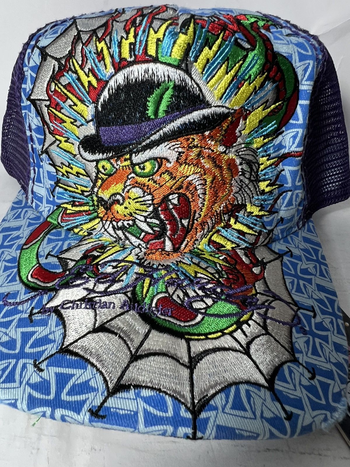 New Ed Hardy tatto track hat, cap distressed
