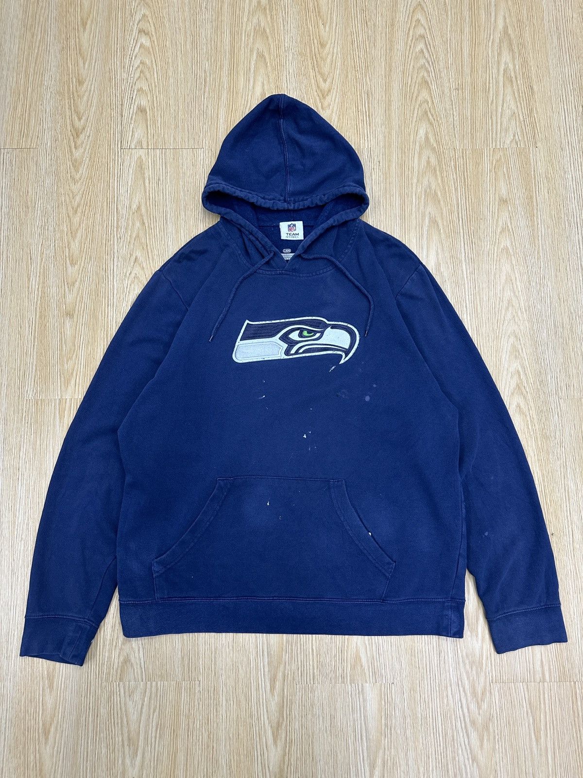 SEATTLE SEAHAWKS BIG LOGO DISTRESSED HOODIE(T264)