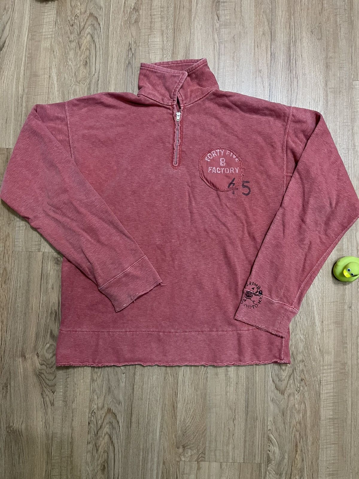 45 RPM Naval style half zip sweater