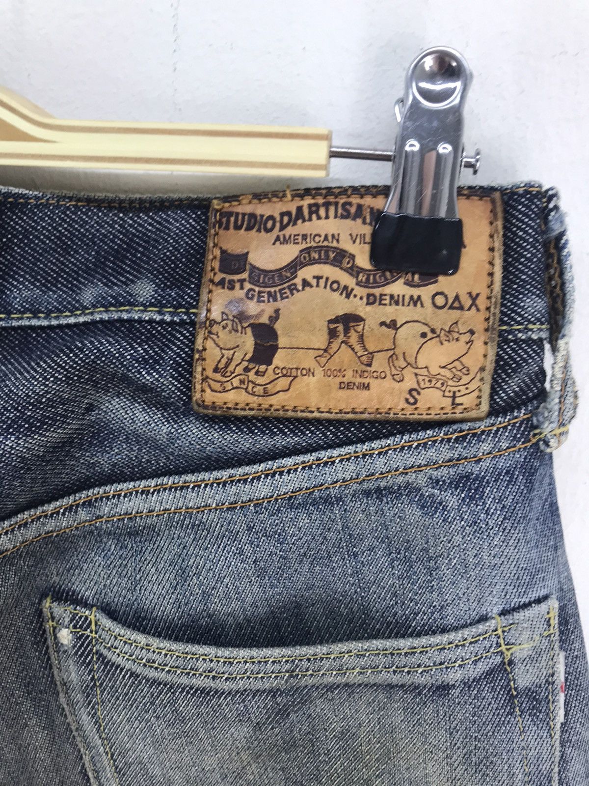 Studio D'Artisan Vintage 90s Studio D’artisan Indigo Dirty Wash Denim Jeans Size US 28 / EU 44 - 12 Thumbnail