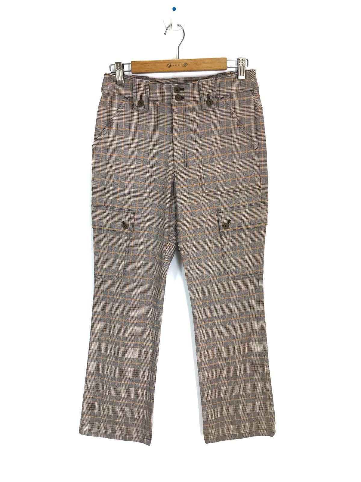 Japanese Brand Japanese Brand designer Checkered stretchable Cargo Pants Size US 30 / EU 46 - 1 Thumbnail