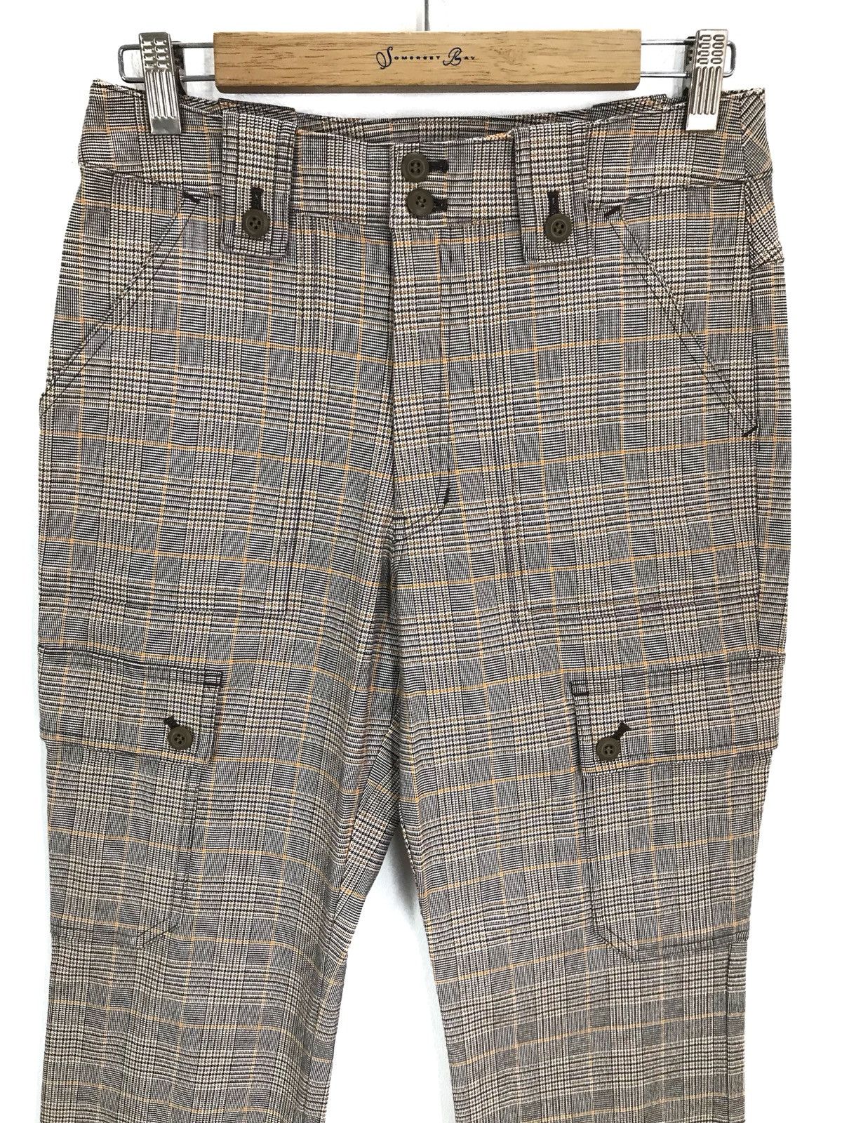 Very Rare Japanese Brand designer Checkered stretchable Cargo Pants Size US 30 / EU 46 - 2 Preview