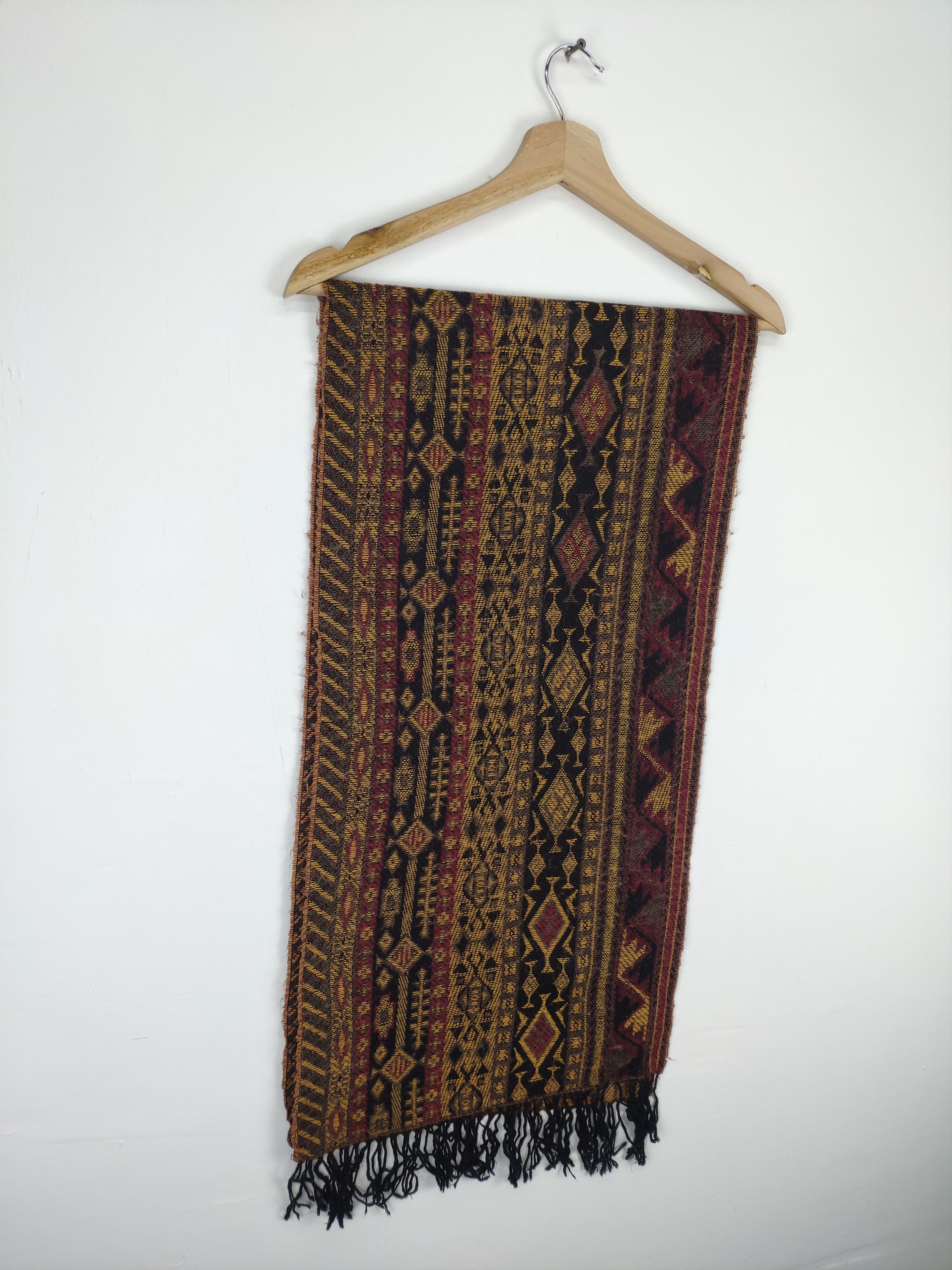 Japanese Brand × Vintage Steal 💥 Vintage Scarf Native Style Wool Scarf Muffler Size ONE SIZE - 3 Thumbnail