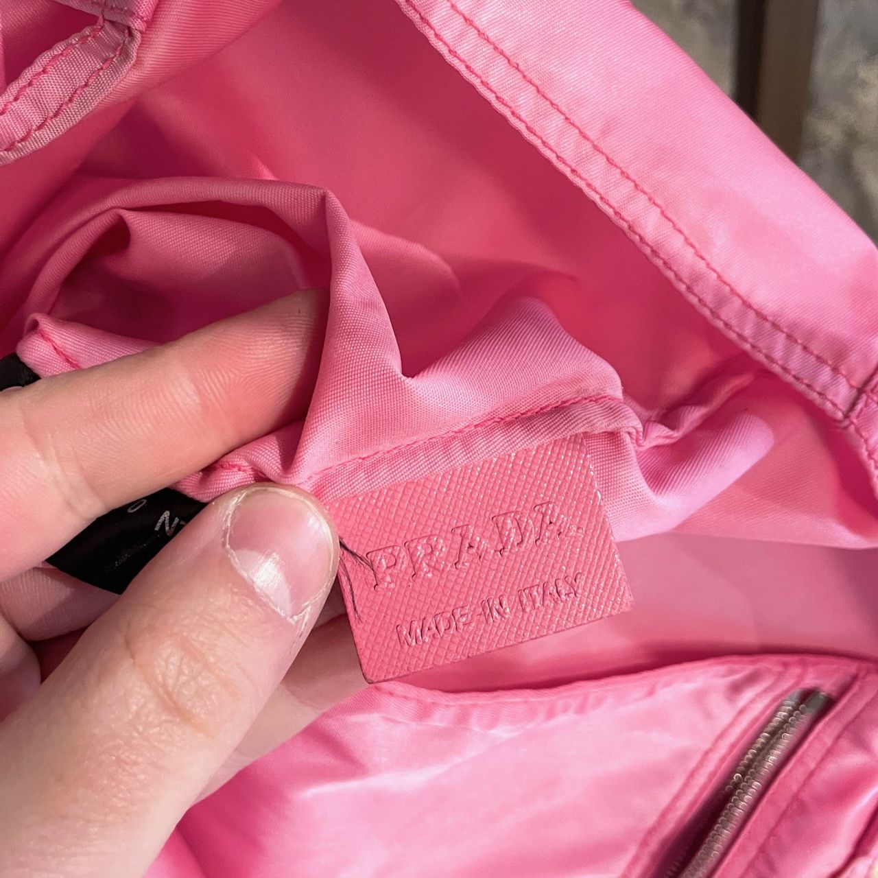 Prada Prada Pink Tessuto Nylon Embellished Robot Tote Size ONE SIZE - 10 Thumbnail