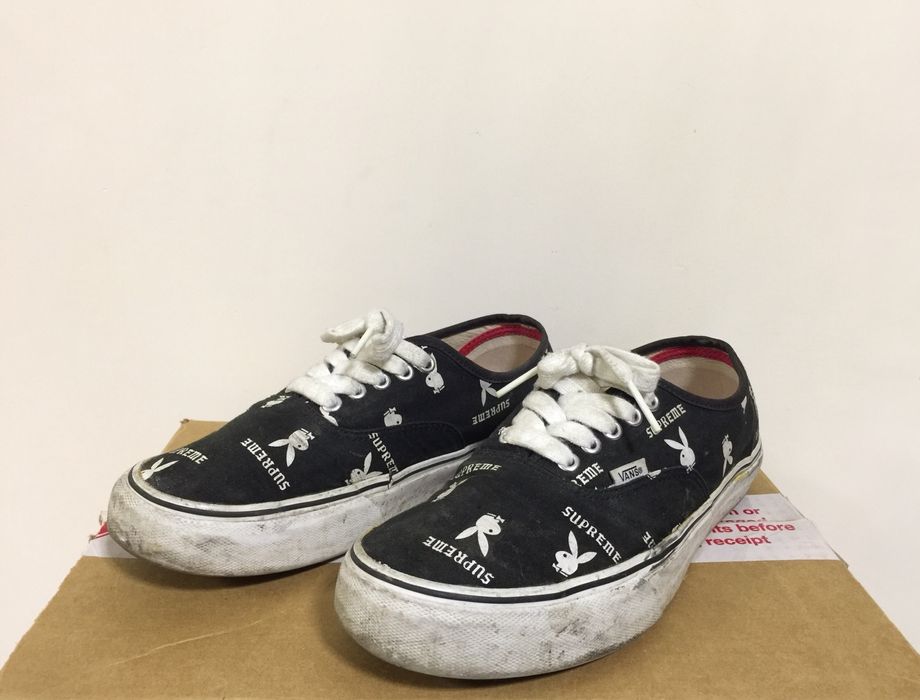 Supreme SUPREME X PLAYBOY X VANS AUTHENTIC PRO BLACK SAMPLE Grailed