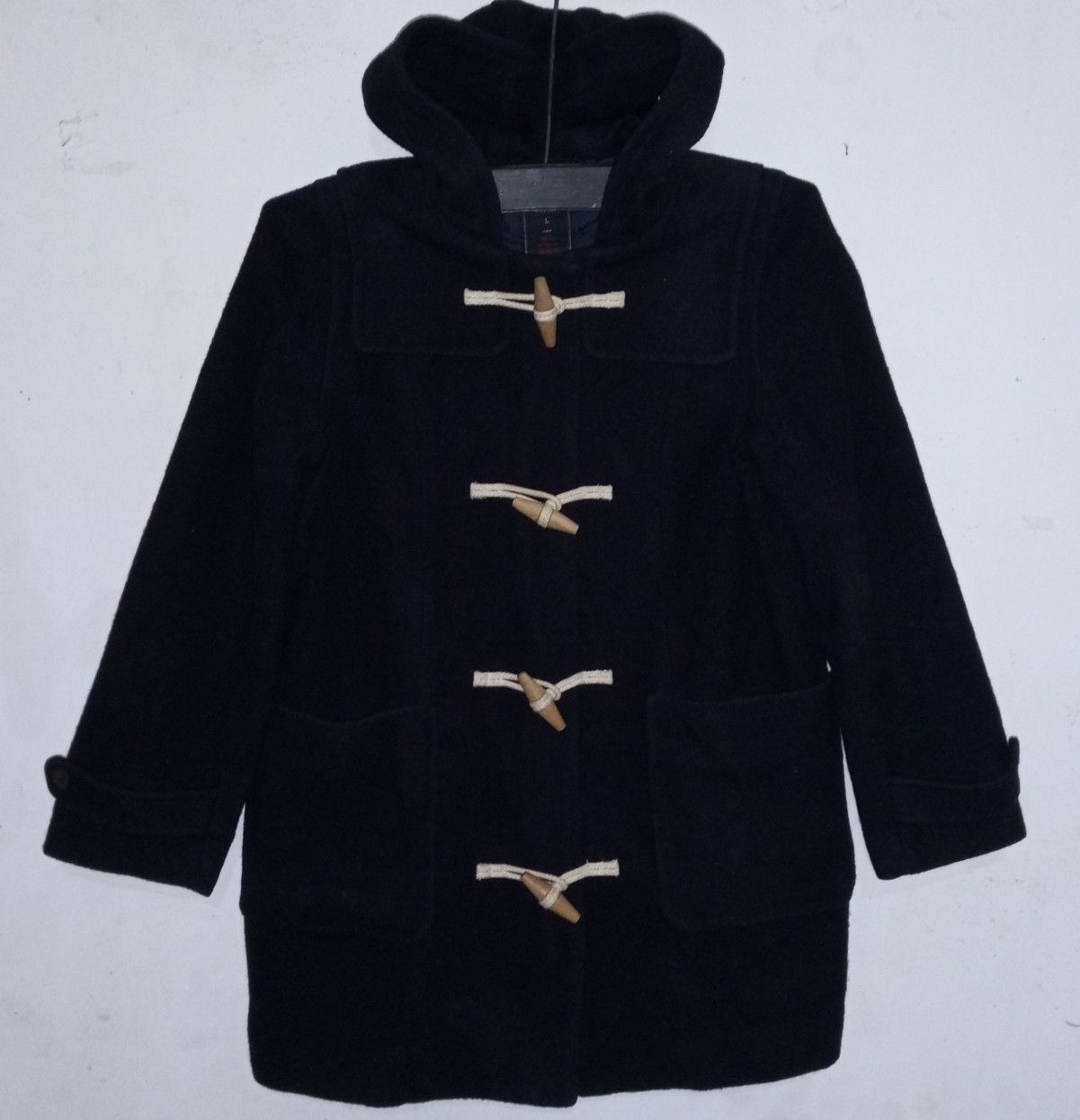 Japanese Brand Shuca Duffle Coat Toggle with wooden buttons and zipper Size US L / EU 52-54 / 3 - 1 Thumbnail