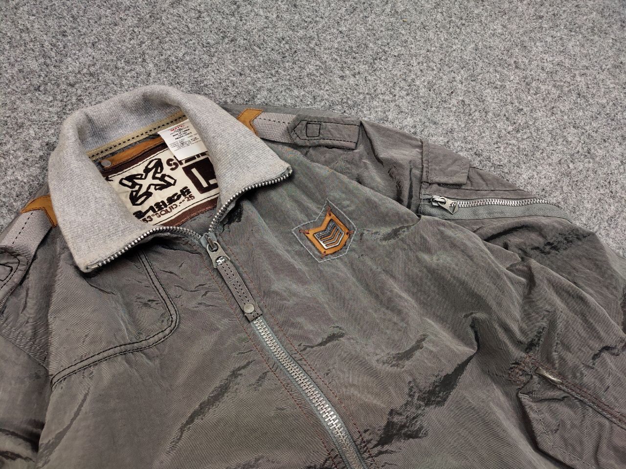 Energie Vintage 90's Sixty Energie Nylon Gray Light Bomber Jacket Size US L / EU 52-54 / 3 - 12 Thumbnail