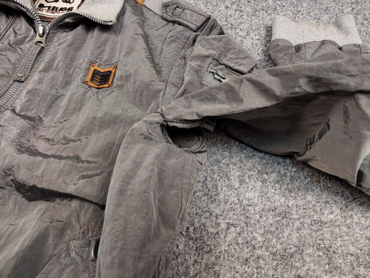 Energie Vintage 90's Sixty Energie Nylon Gray Light Bomber Jacket Size US L / EU 52-54 / 3 - 15 Thumbnail