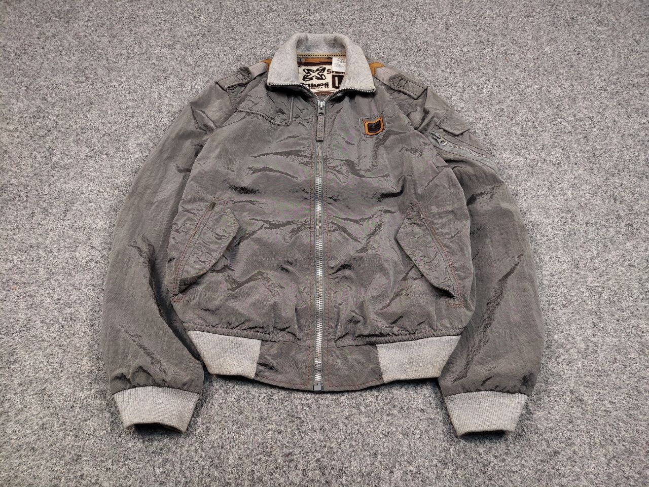 Energie Vintage 90's Sixty Energie Nylon Gray Light Bomber Jacket Size US L / EU 52-54 / 3 - 2 Thumbnail