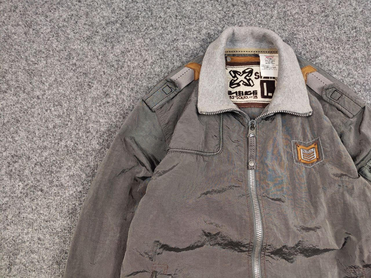 Energie Vintage 90's Sixty Energie Nylon Gray Light Bomber Jacket Size US L / EU 52-54 / 3 - 11 Thumbnail