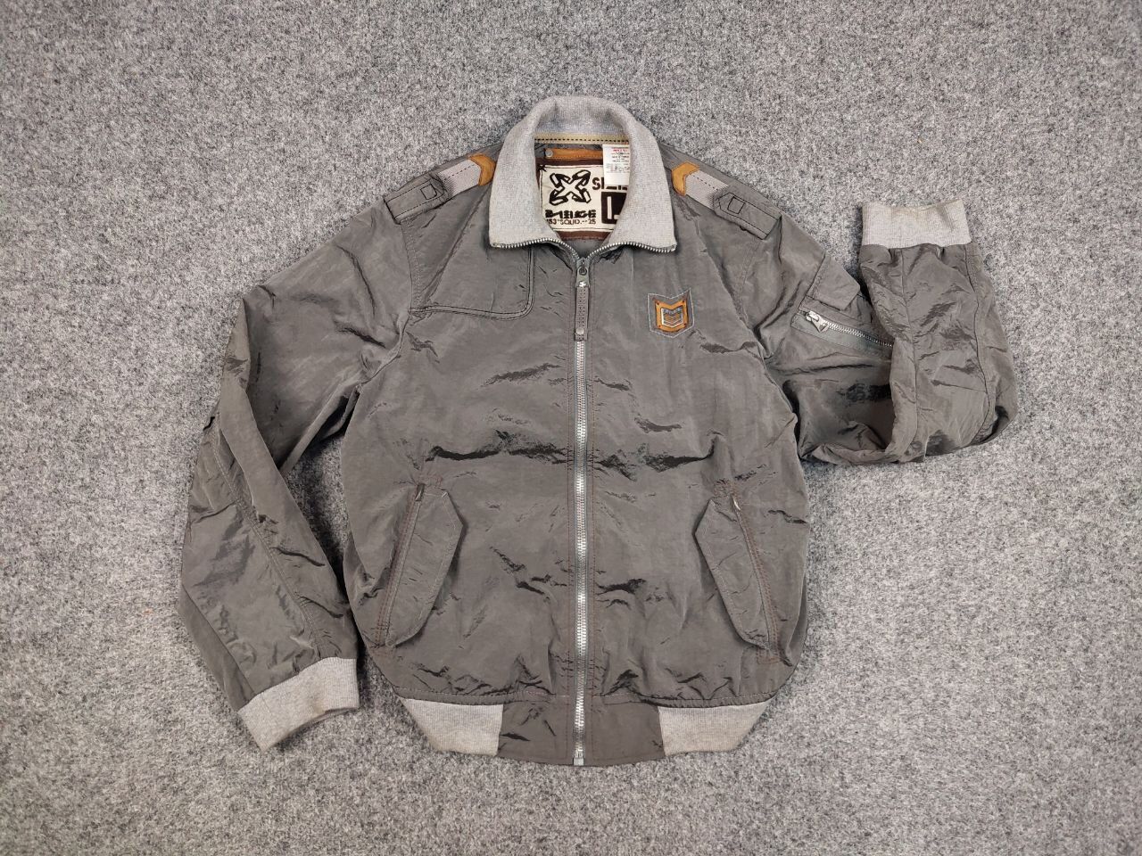 Energie Vintage 90's Sixty Energie Nylon Gray Light Bomber Jacket Size US L / EU 52-54 / 3 - 14 Thumbnail