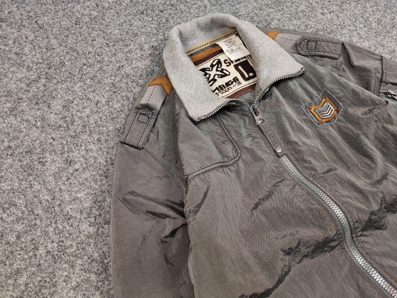 Energie Vintage 90's Sixty Energie Nylon Gray Light Bomber Jacket Size US L / EU 52-54 / 3 - 7 Thumbnail