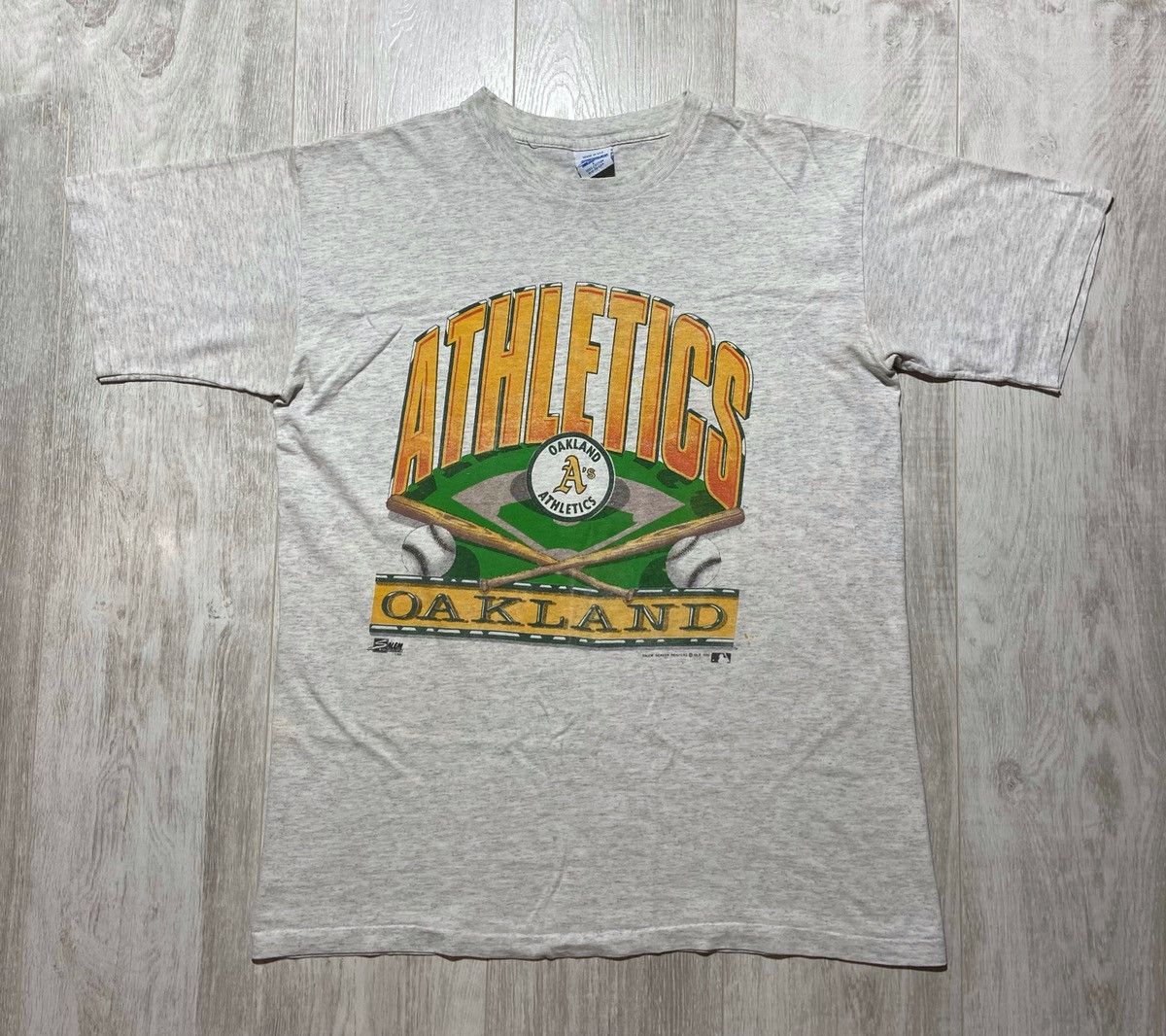 MLB 1990 Vintage Oakland Athletics A’s MLB T-Shirt Made in USA Size US L / EU 52-54 / 3 - 1 Thumbnail