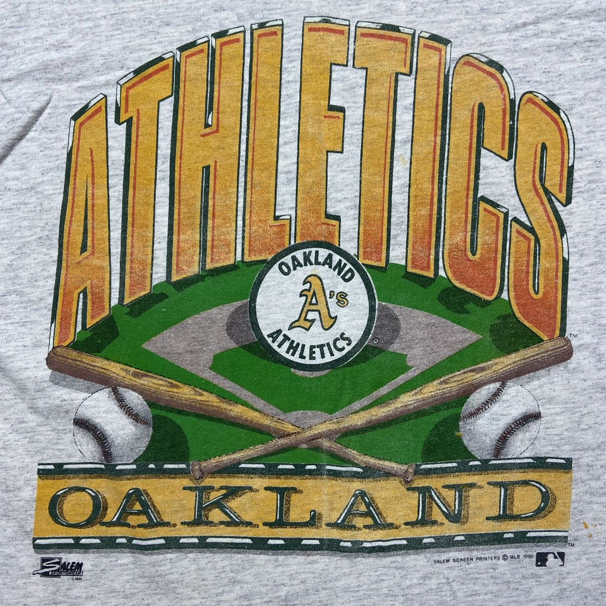MLB 1990 Vintage Oakland Athletics A’s MLB T-Shirt Made in USA Size US L / EU 52-54 / 3 - 3 Thumbnail