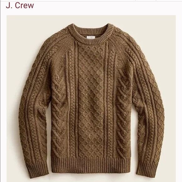 J Crew J CREW Rugged merino wool cable knit sweater in donegal Siz
