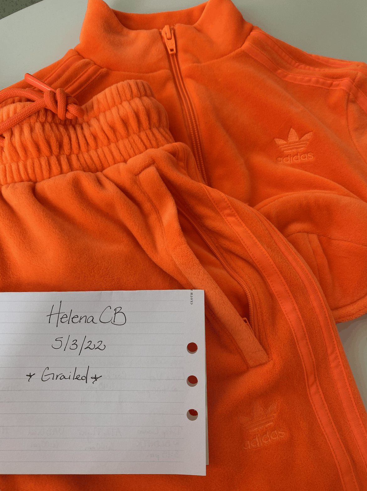 Adidas Jeremy outlet scott orange velour crop top + matching mini skirt XS