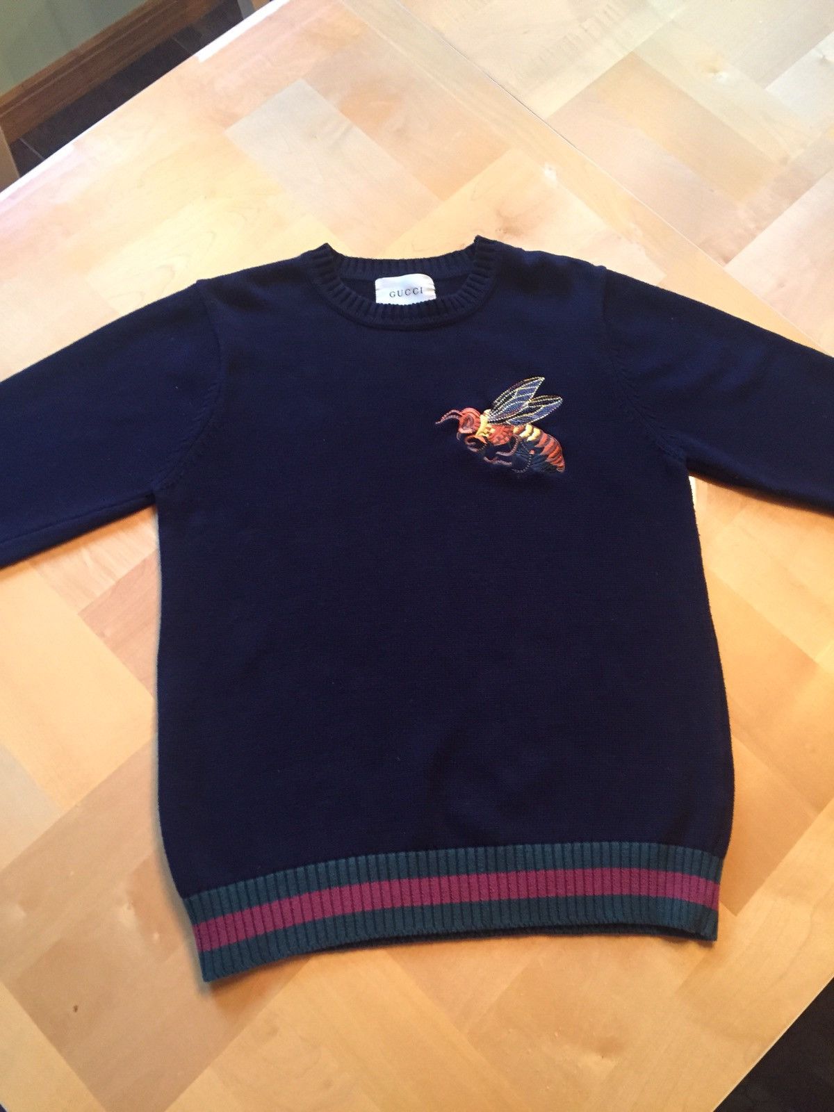 Gucci Bee Applique Cotton Sweater Grailed