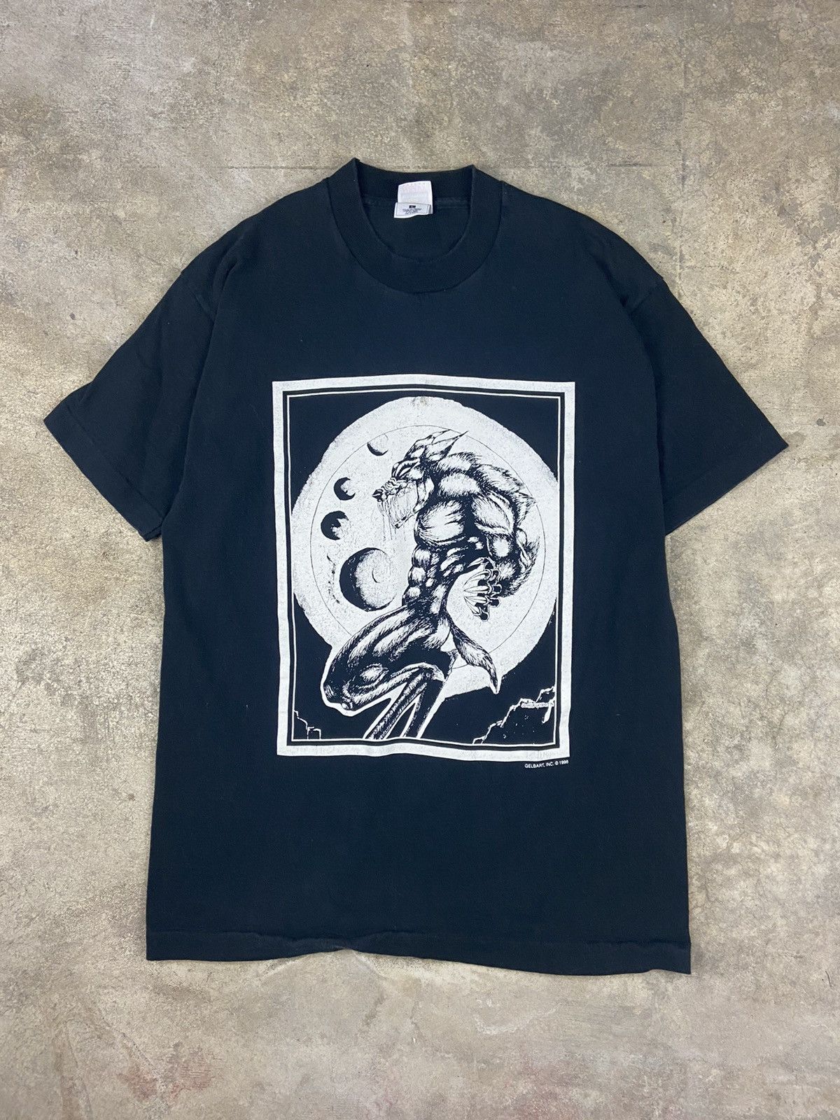 Vintage 90s gelbart wolf single stitch art t shirt