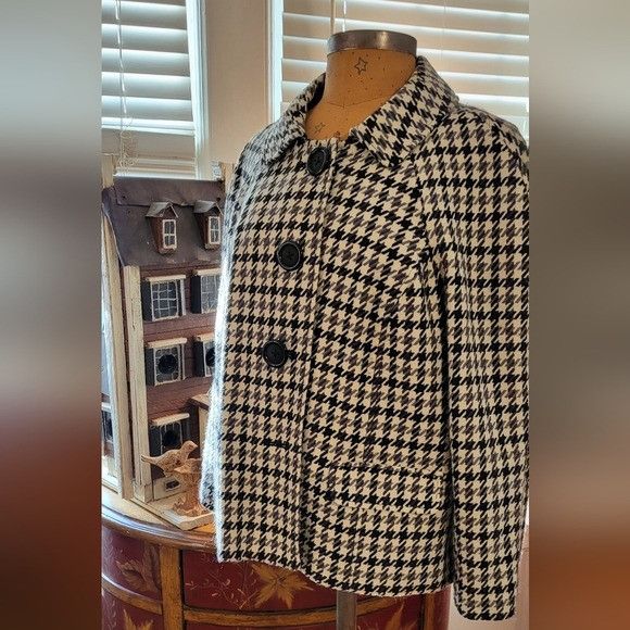 Vintage Kim Rogers black and white houndstooth jacket Size XXL / US 16-18 / IT 52-54 - 2 Preview