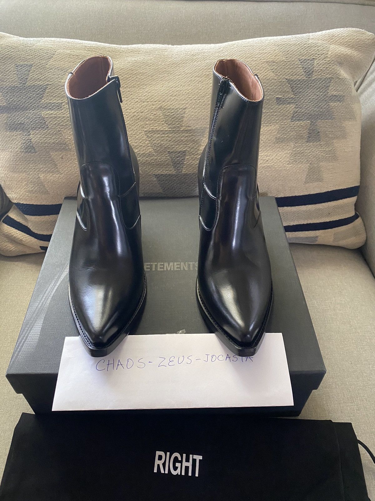 Vetements Vetements Demna Slanted Heel Black Cowboy Ankle EU 37/ US 7 Size US 7 / IT 37 - 3 Thumbnail