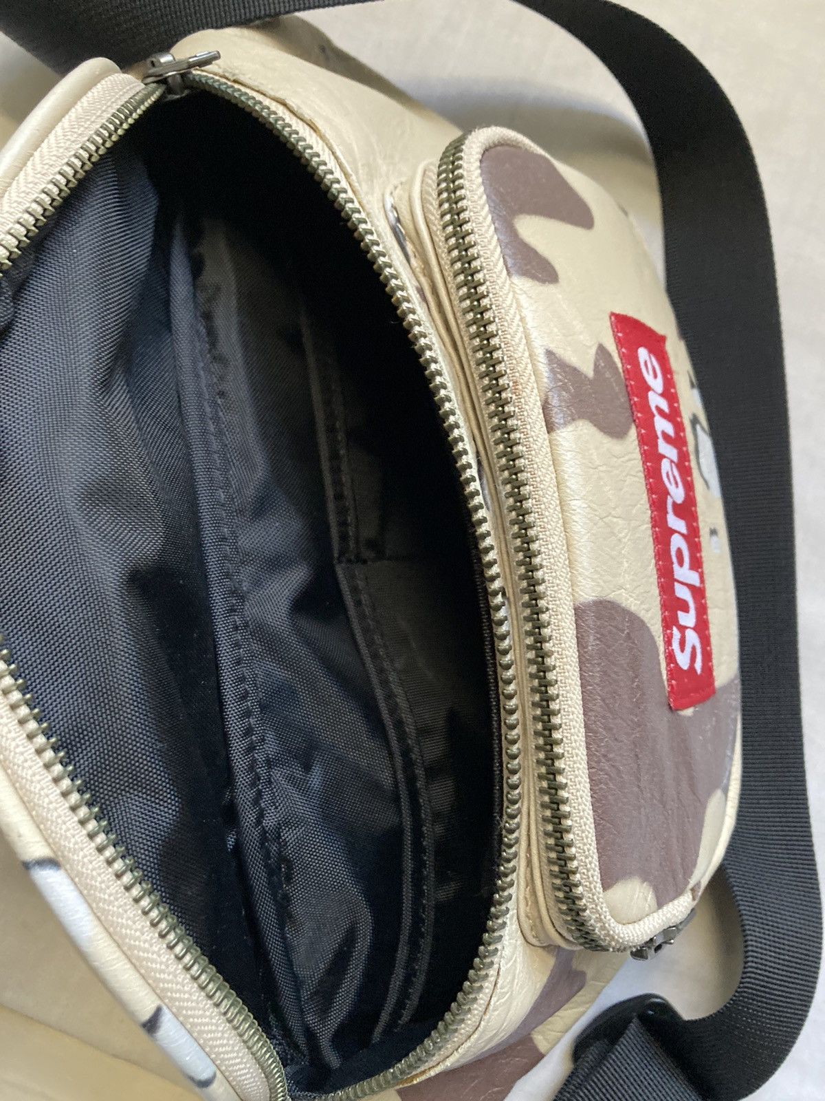 Supreme Supreme Leather Desert Camo Waist Bag Fanny Pack SS17 