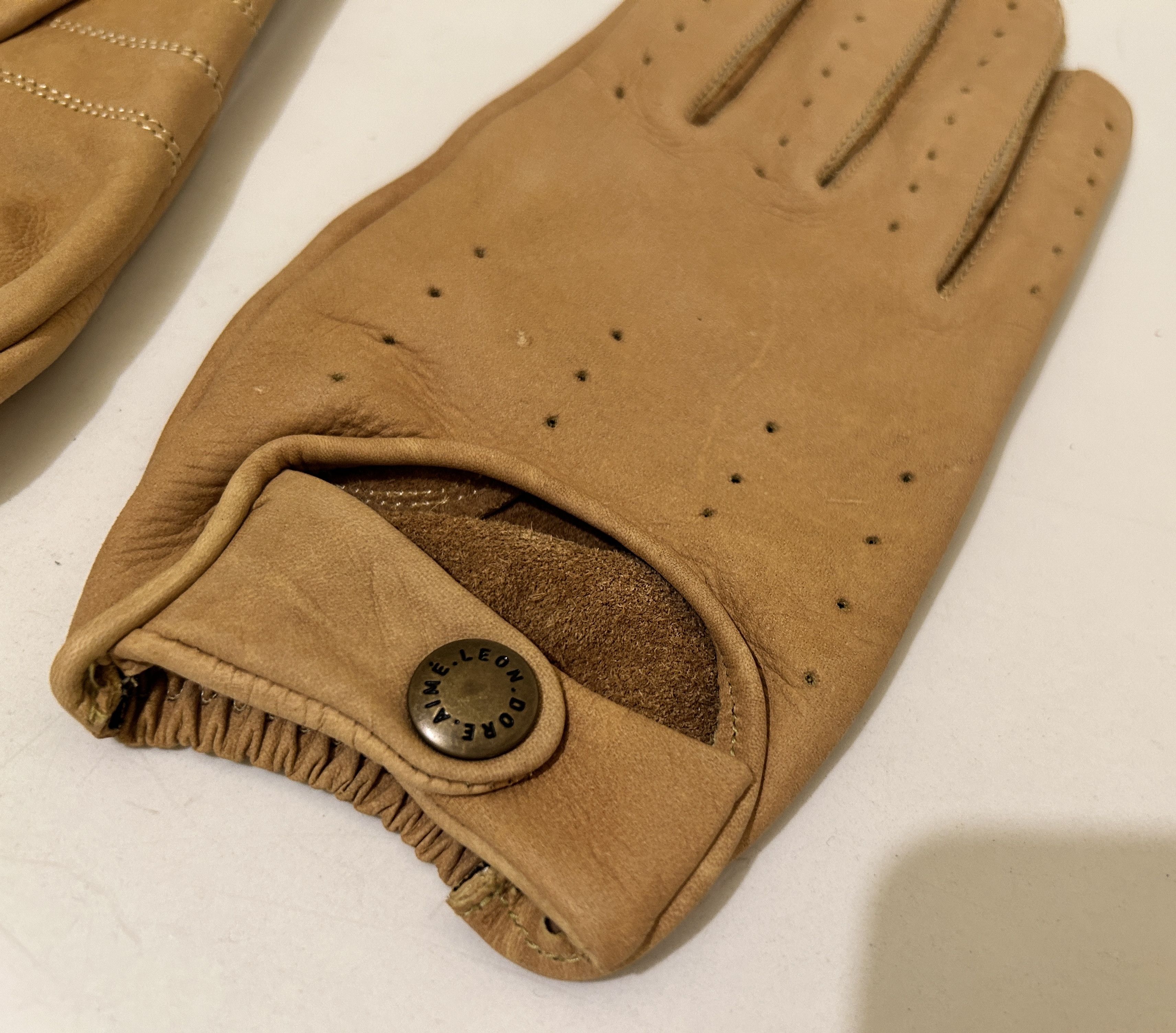 Aime Leon Dore (size L/XL) Aime leon dore Tan Driving Gloves leather Size ONE SIZE - 5 Thumbnail